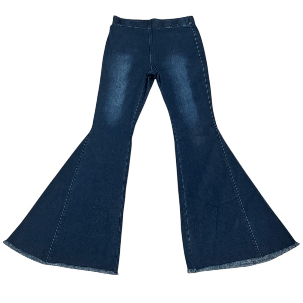 Newbury Kustom High Rise Bell Bottom Flare‎ Jeans Dark Wash Stretch NWT Medium